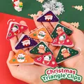 Christmas theme triangle paper clips featuring Santa and Snowman for holiday stationery - Christmas Clipper / Single Price