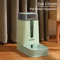 Mint green automatic pet water dispenser with transparent tank for cats and dogs - Waterer / Generation 2 / Green