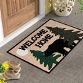 Paillasson Welcome Home rectangulaire avec motif d'ours noir et forêt de pins - 50*80cm / Welcome Home Bear-7