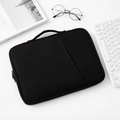 Schlanke schwarze Laptop-Schutzhülle mit Tragegriffen und geräumiger Fronttasche - 11" / Schwarz