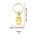 Golden Hamsa hand charm for hair accessories, size 30x14mm with protective eye detail - Hamsa Hand