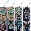 Set di 4 segnalibri per pittura diamante 5D in pelle PU con motivi mandala e api - Tema Acchiappasogni e Ape (SQ-126) - Set di 4