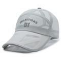 Light gray breathable mesh baseball cap with Traditions DY embroidery for outdoor sports - One Size(Adjustable) / Gray