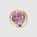 Minimalist gold stainless steel stud earring featuring a faceted pink gemstone inlay - 6mm / October-Pink (Steel Color)