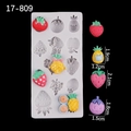 Silicone mold for resin featuring cute strawberry and pineapple fruit house designs - 1# Rectangle / Gray