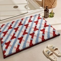 Absorberende badkamermat met rood en blauw geometrisch patroon voor de douche - 40*60cm / Rood Blauw Weefsel