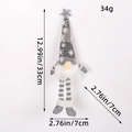 Gray sequin Christmas gnome plush with white snowflakes, long legs, and dimension details - Grey Long-Legged Doll with Light
