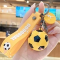 Lebhafter gelber Fußball Schlüsselanhänger mit Silikonband und GOOOOOAL-Anhänger - Gelb