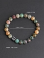Tiger eye stone bead bracelet with magnetic cylinder charm shown with 0.8cm size specs - 6245M Indian Agate