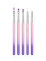 Lot de 5 pinceaux nail art avec manche pailleté dégradé rose-violet et virole en argent - Lot de 5 Pinceaux à Ongles Style C / Rose+Violet