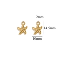 Gold stainless steel starfish charm pendant for DIY jewelry with size 14.5mm x 10mm - Gold Starfish-517