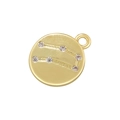 Macro shot of gold-plated Gemini zodiac pendant with shimmering zircon constellation - Gold Gemini