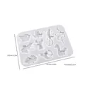 Silicone mold for DIY animal pendants featuring 9 shapes with detailed dimensions - Snail Frog Pendant Mold