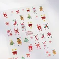 Autocollants nail art de Noël dessin animé avec motifs pain d'épice et chiots - Éléments de Noël Mignons en Relief 3D