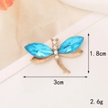 Golden dragonfly alloy charm with blue crystals for DIY jewelry, 3cm by 1.8cm size - Gold/Blue Dragonfly