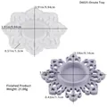Detailed silicone mold for mandala sunflower candle holders with size measurements - Patterned Round Silicone Mold