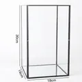 Extra large black frame glass display box with gold accents, 18x18x30cm size - Extra Large / Black