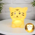 Cute yellow tiger-shaped night light for kids room decor, size 9.5x7x10cm soft glow - Yellow Tiger