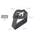 Leaf shaped stainless steel tablecloth clip with bird cutout in dark grey finish - Leaf / Black