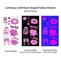 Leuchtendes Herz-Tattoo-Sticker-Set mit Rosen und Flaschen für Party-Deko - YQ-007 (Rose Rote Lippe)