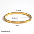 Dimensiones detalladas del brazalete de acero bañado en oro 18k con circonitas y ancho 4mm - Estilo de Circonitas con Patrón de Ondas (TB7210)