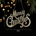 Ciondolo dorato Merry Christmas in ferro per decorazione albero DIY, misura 13x9cm - Stile A