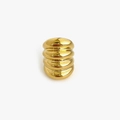 Anillo croissant de oro pulido con múltiples capas y un diseño de banda ancha - US 8 / Dorado
