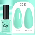 LILY'CUTE mint green gel polish X087 showing matte and glossy finish 7ml soak off - Mint Green (87)
