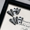Handmade stiletto press-on nails with 3D black python pattern and mirror chrome finish - XS / Long Stiletto (2464)