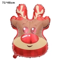 Detail of reindeer-shaped foil balloon for Christmas decor, sized 71x48cm in red and brown - Large Christmas Reindeer Head / 71x48cm