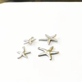 Stainless steel starfish pendants in silver and gold tones for DIY jewelry making - Steel Color