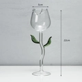 Elegant tulip-shaped wine glass with green leaf accents, height 22cm and diameter 5cm - 150ml Green Leaf