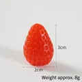 Realistic mini PVC strawberry model 3cm height for DIY crafts and cake decoration - Red Strawberry - No Buckle