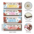 Set of four Alice in Wonderland wooden wall plaques with inspirational quotes and hanging hooks - Alice Theme Four-Piece Set (Y26Y90129_Q)