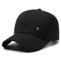 Klassische schwarze Baumwoll-Baseballkappe mit silbernem M-Logo und Sternbestickung - Schwarz / Verstellbar