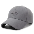 Berretto da baseball grigio classico con ricamo 3D FARD in resistente twill di cotone - Regolabile / Grigio chiaro