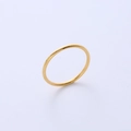 Sleek gold plated titanium steel ring featuring a minimalist high-polish smooth design - US 4 / Gold