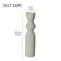 Modern light grey ceramic vase with striped texture and 34.5cm height dimension - 1517-1GRY Brushed High Vase / Light Gray