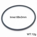 Bracelet rond noir en acier titane de 3mm avec diamètre intérieur de 68mm pour femme - 68*3mm / Noir