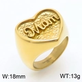 Bague Mom cœur large plaquée or 18k avec largeur de 18mm et poids de 13g - US 6 / Style Lettre Mom en Relief en Forme de Cœur (Mom)(KR1087554-KJX) / Doré