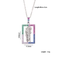 Pendente San Giuda argento con zirconi colorati e collana a catena sottile inclusa - Argento Colorato