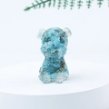 Mini Schnauzer figurine made of transparent blue crystal resin gravel for home decor - 20 Turquoise