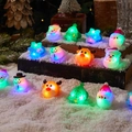 LED Christmas rings featuring Santa, snowman and elk characters with glowing lights - 24Pcs Mixed Christmas Rings (Soft Glue)