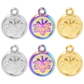 Variety of tree-patterned round pendants in silver, rainbow, and gold finish - Snowflake - Mixed