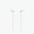 Eleganti orecchini pendenti in argento S925 con cinque perle e nappe a catenella - Argento sterling 925