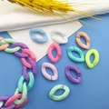 Bunte Acryl-Kettenglieder für DIY-Schmuck und Handy-Zubehör im Set - Solid U-Form Glied / 100 Stk/Packung (16x11mm) / Solide Mischfarben