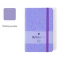 Cuaderno morado vitalidad con portada texturizada moteada y banda de cierre elástica - 72K (144*90mm) / Púrpura Vitalidad