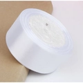 Single roll of 4cm wide white satin ribbon with glossy finish for gift wrapping and DIY crafts - Bleached White (01#)
