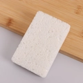 Esponja blanca rectangular de pulpa de madera con textura porosa para cocina - 11*7*1cm / Blanco