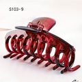 Large geometric claw clip with dark red marble pattern and durable spring mechanism - Glossy Wine Red